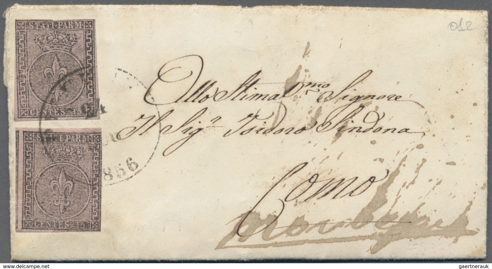 Br Italien - Altitalienische Staaten: Parma: 1852: 10 Letter Franked With 5c, 10c. Or 15 C Of The First - Parma