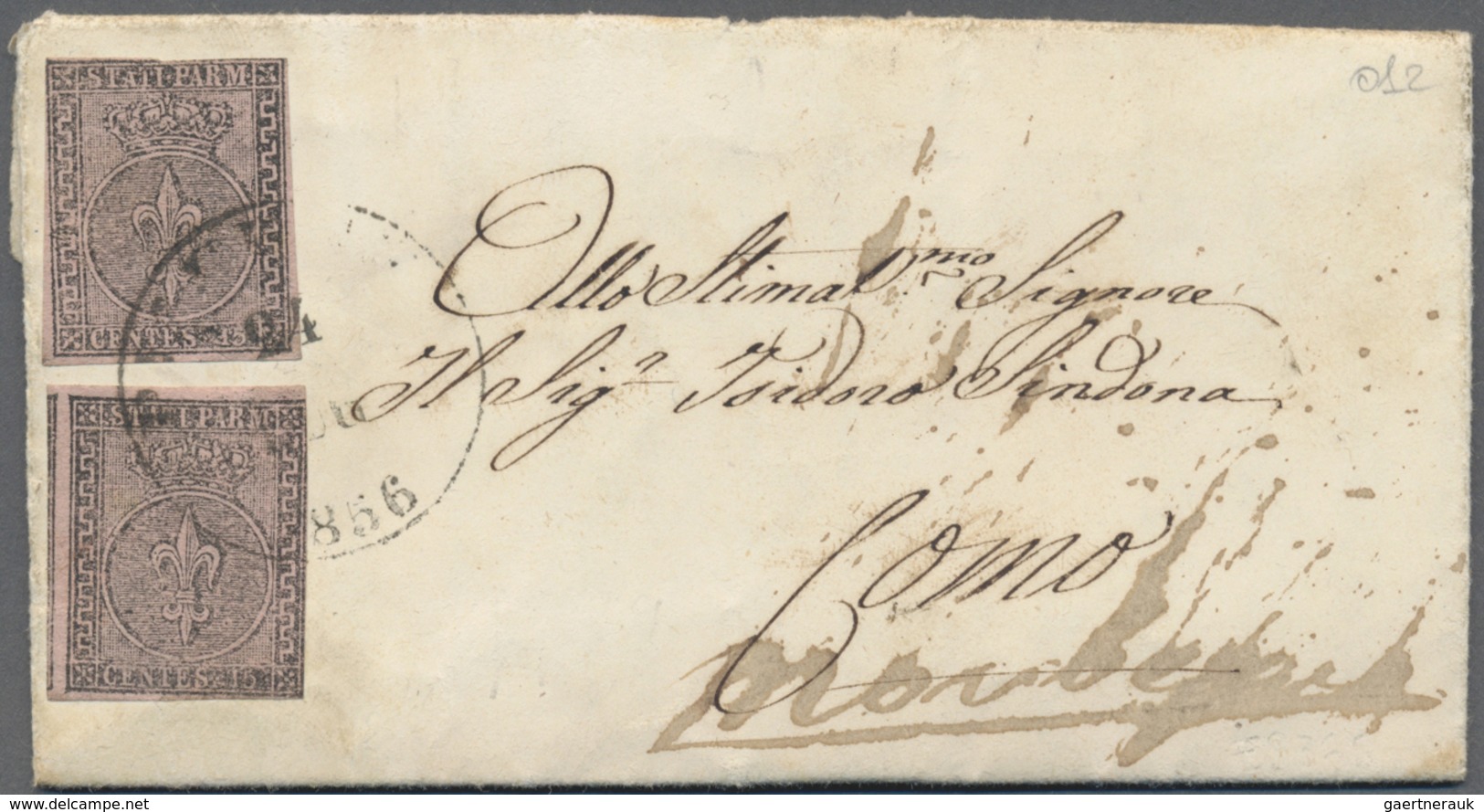 Br Italien - Altitalienische Staaten: Parma: 1852: 10 Letter Franked With 5c, 10c. Or 15 C Of The First - Parme