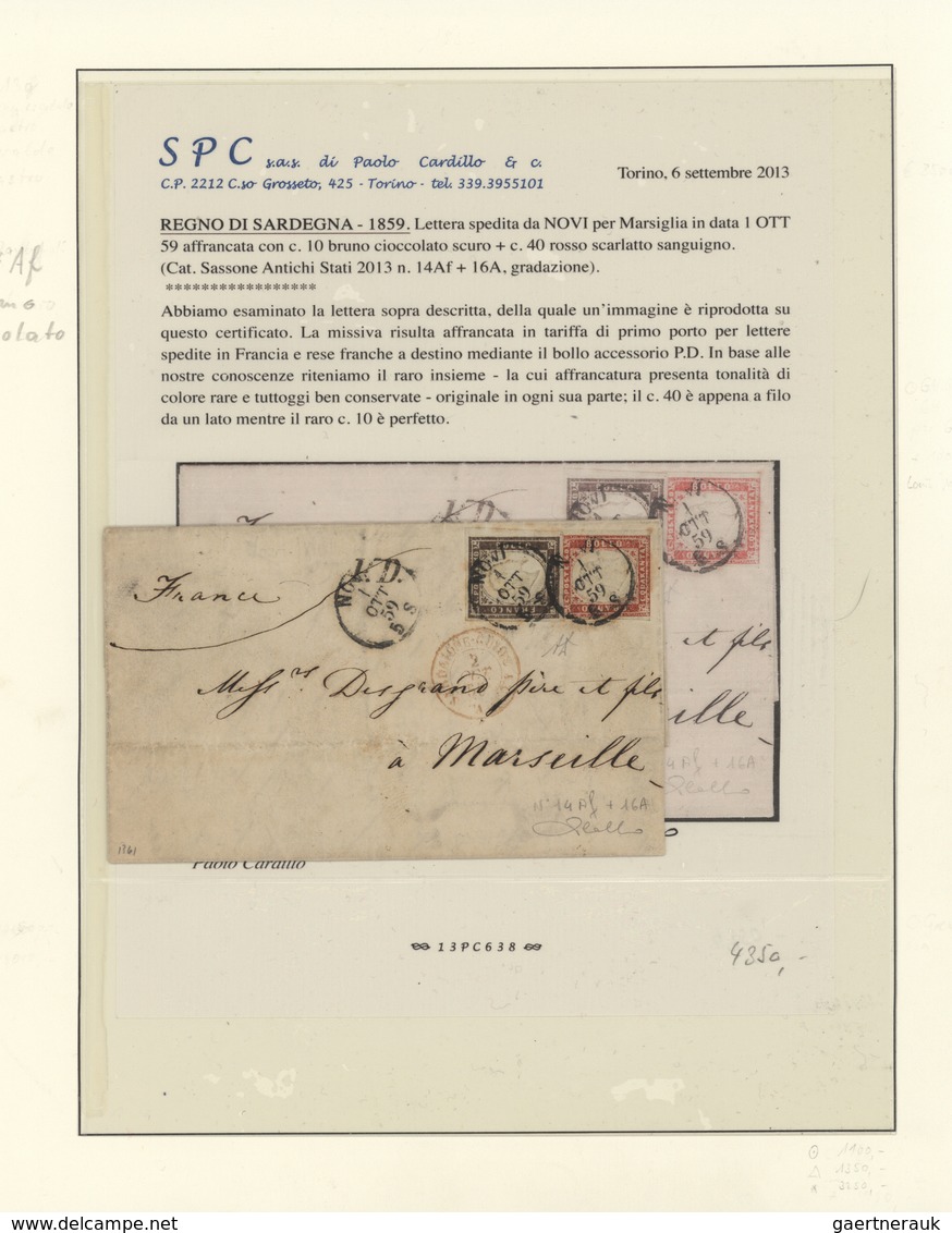 O/Br/* Italien - Altitalienische Staaten: Sardinien: 1855/1863: Highly Specialicied Collection "Sardinia Fo - Sardaigne