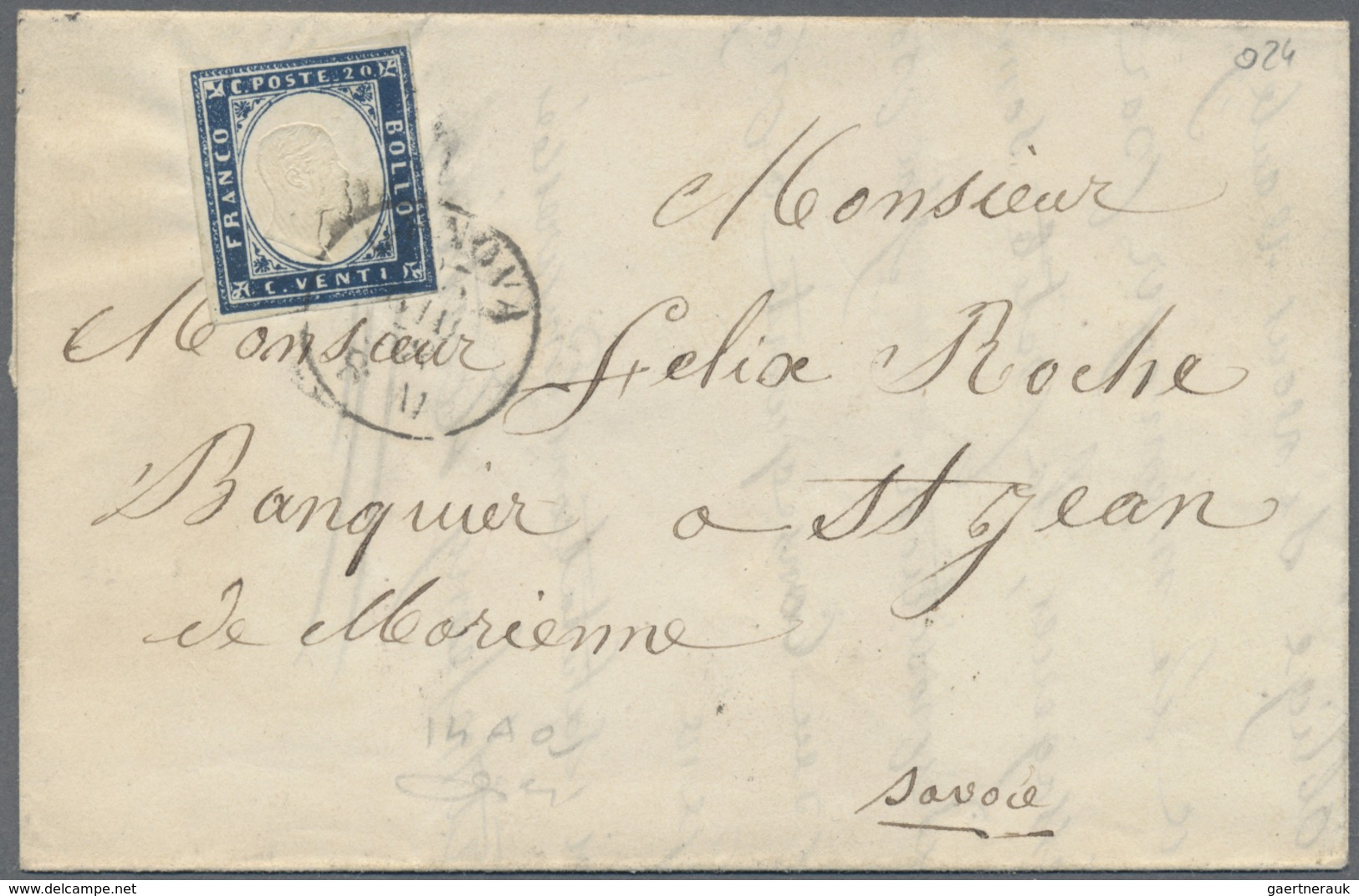 Br Italien - Altitalienische Staaten: Sardinien: 1857/1862: lot of 10 letters franked with the the blue