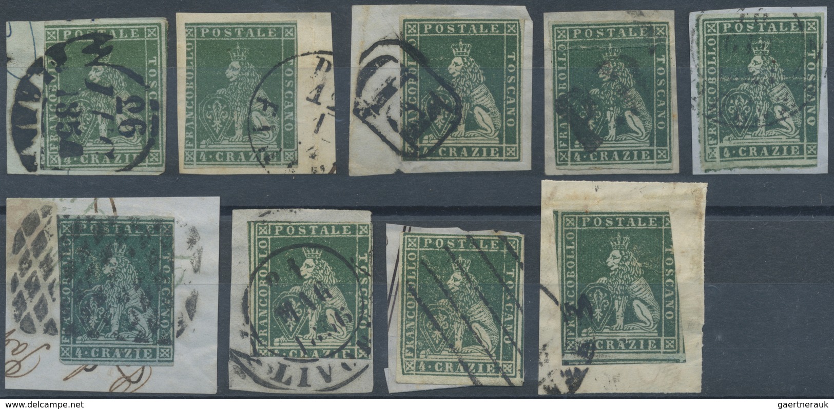 O/Brfst Italien - Altitalienische Staaten: Toscana: 1851/1860, Lot Of 38 Used Stamps Showing A Good Diversit - Tuscany