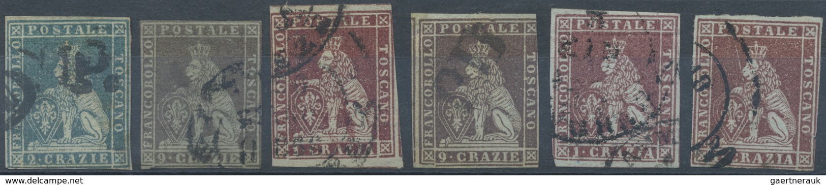 O/Brfst Italien - Altitalienische Staaten: Toscana: 1851/1860, Lot Of 38 Used Stamps Showing A Good Diversit - Toscane