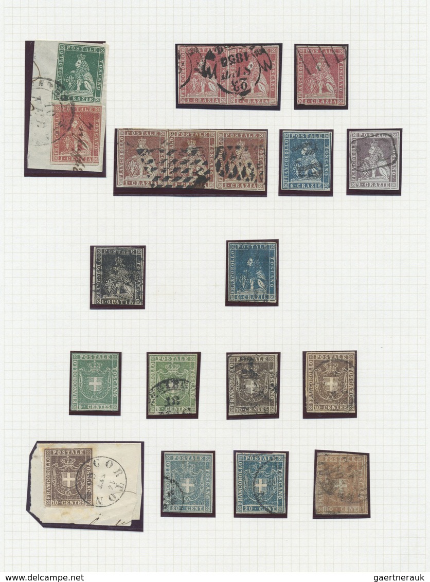 O/(*)/Brfst Italien - Altitalienische Staaten: Toscana: 1851/1860, Mainly Used Collection Of 20 Stamps Of All Th - Toscane