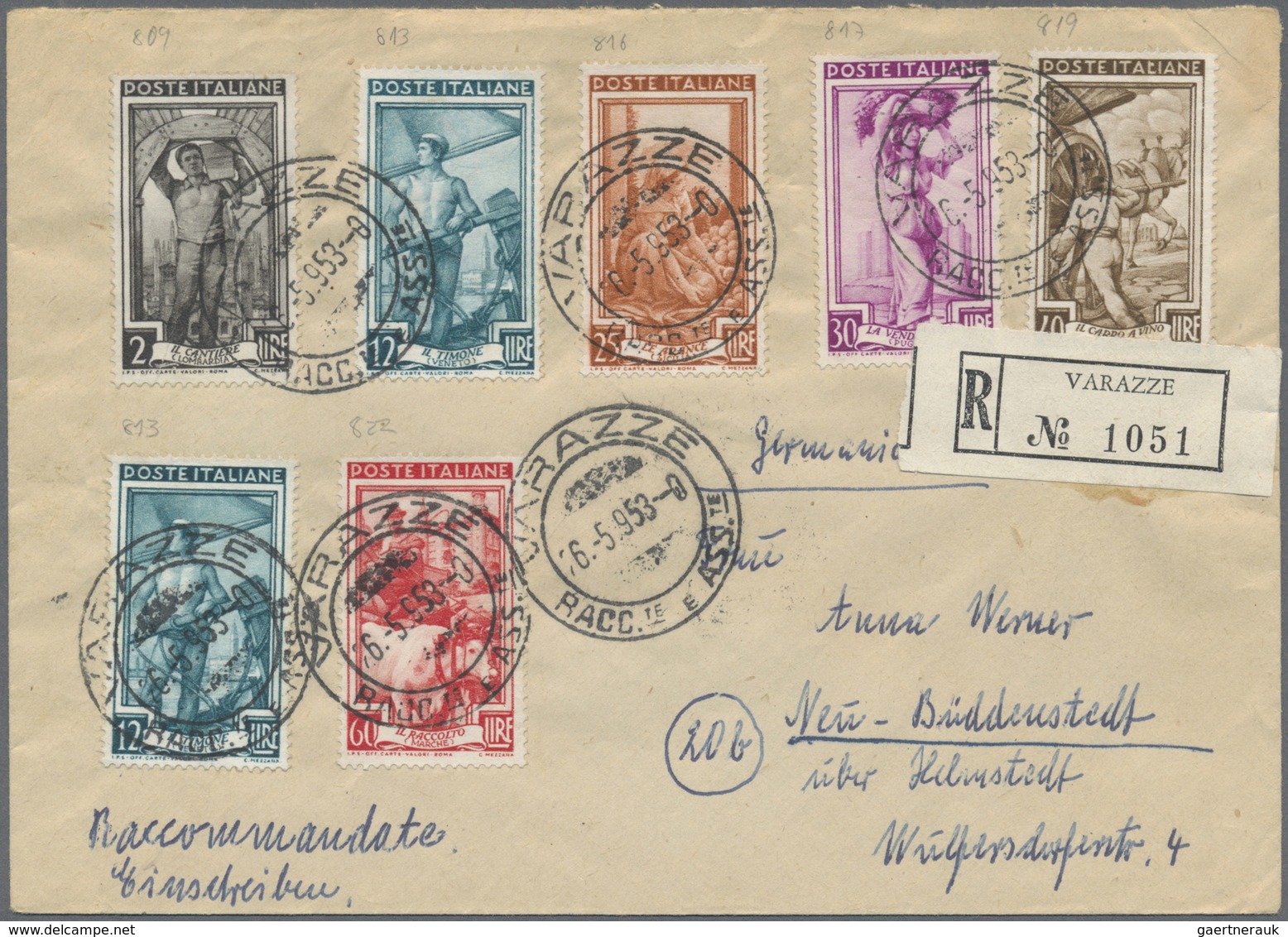 GA/Br/ Italien: 1822/1980 (ca.), lot of many hundred covers, postal stationeries and picture postcards from