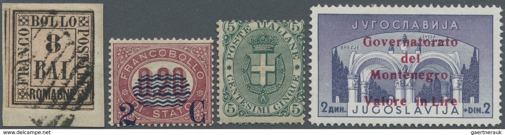 Brfst/*/** Italien: 1859/1953, Italian Area, Mint And Used Lot Of Better Stamps, E.g. Romagna Sass. 8 On Piece - Marcophilie