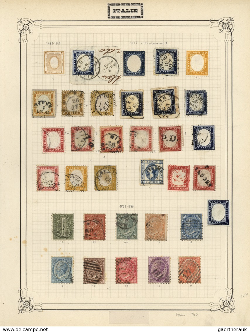 O/*/Brfst Italien: 1860/1930 (ca.), Used And Mint Collection On Album Pages In A Binder, Partly Collected Some - Poststempel