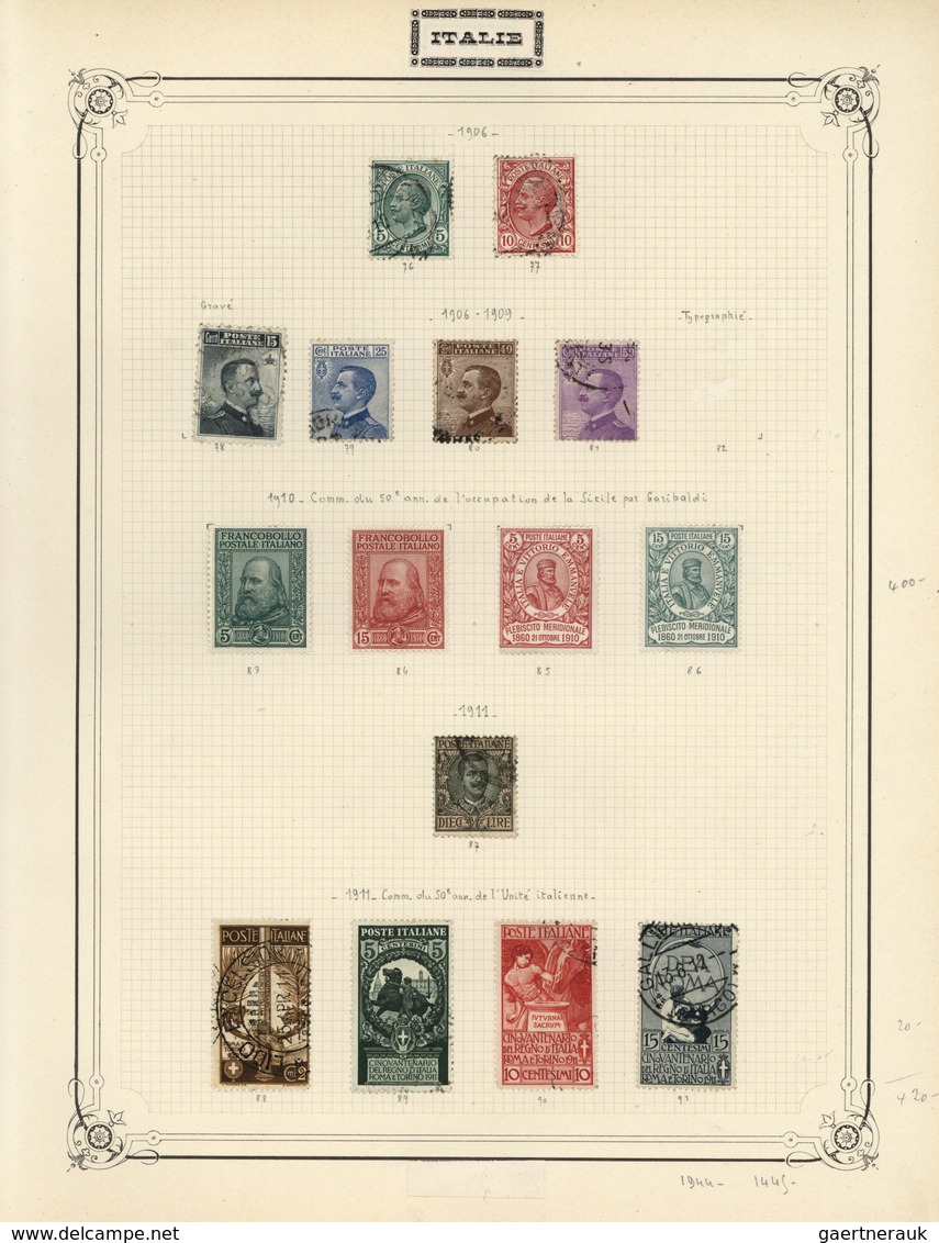 O/*/Brfst Italien: 1860/1930 (ca.), Used And Mint Collection On Album Pages In A Binder, Partly Collected Some - Poststempel