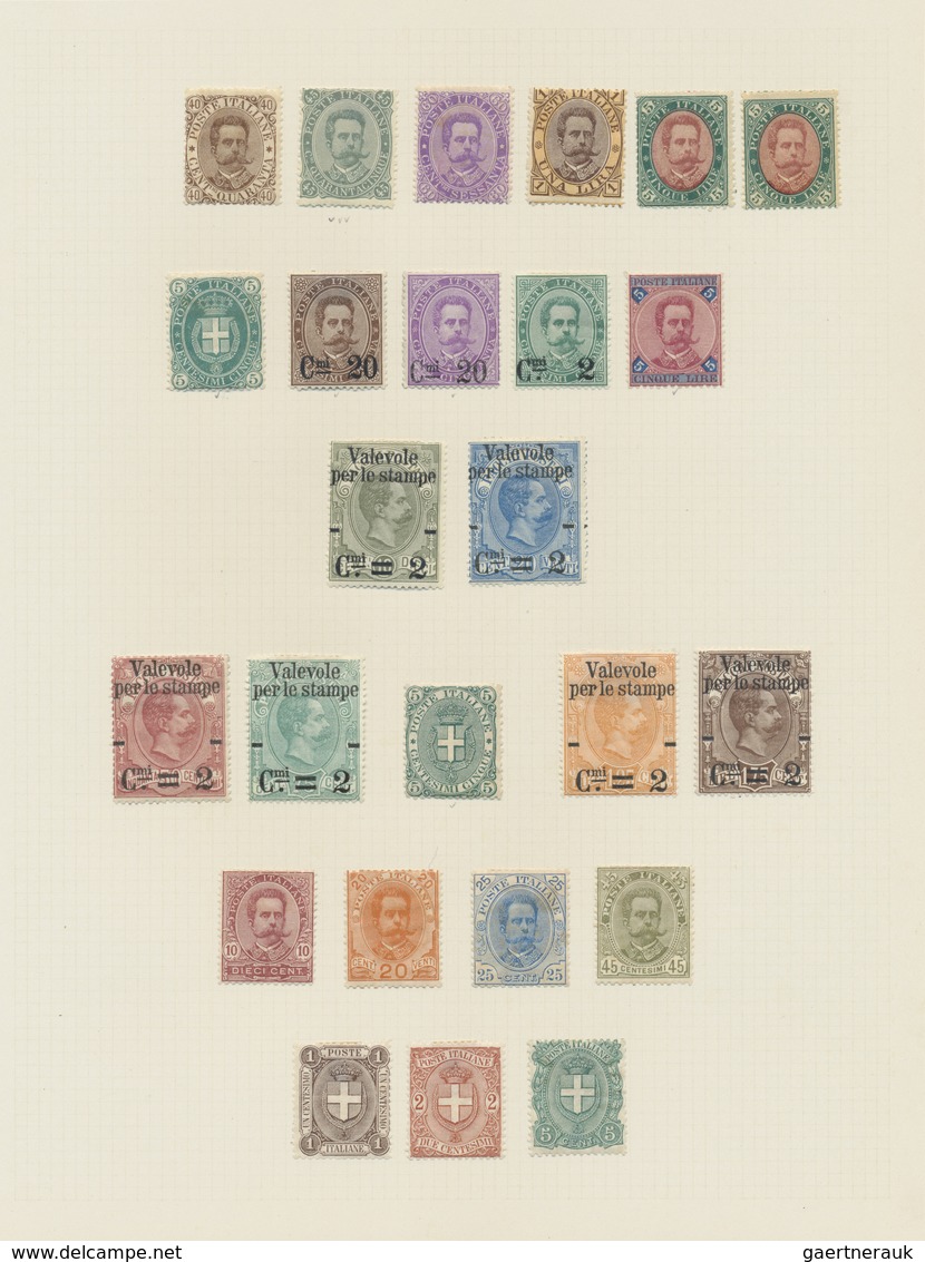 */** Italien: 1861/1958, A scarce mint LH collection of mainly the early issues with many highpriced key-