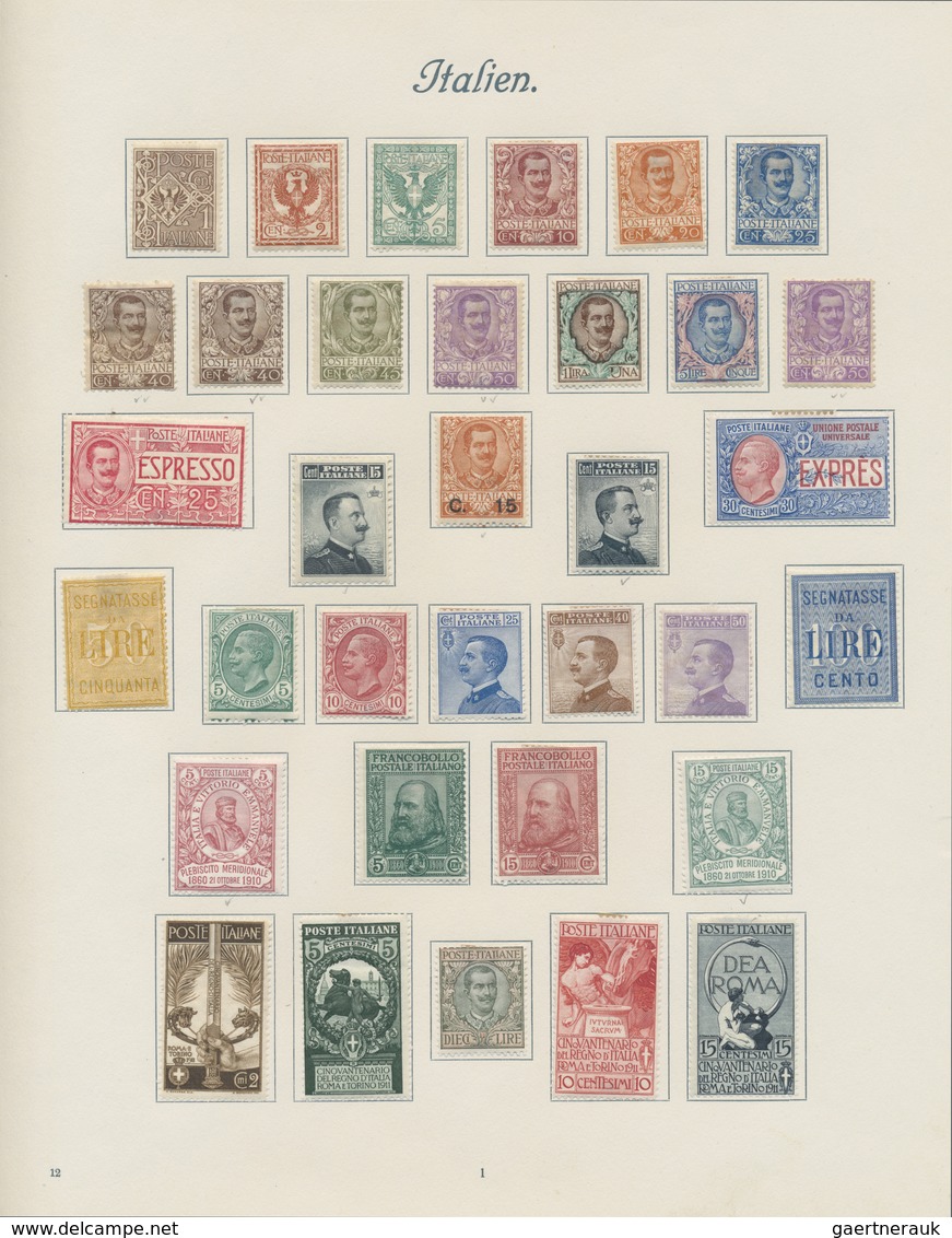 */** Italien: 1861/1958, A scarce mint LH collection of mainly the early issues with many highpriced key-