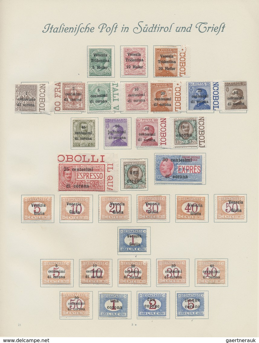 */** Italien: 1861/1958, A scarce mint LH collection of mainly the early issues with many highpriced key-