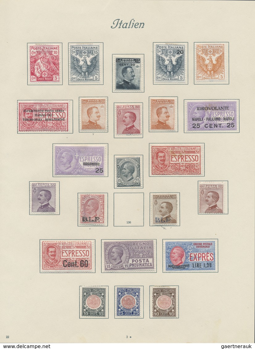 */** Italien: 1861/1958, A scarce mint LH collection of mainly the early issues with many highpriced key-