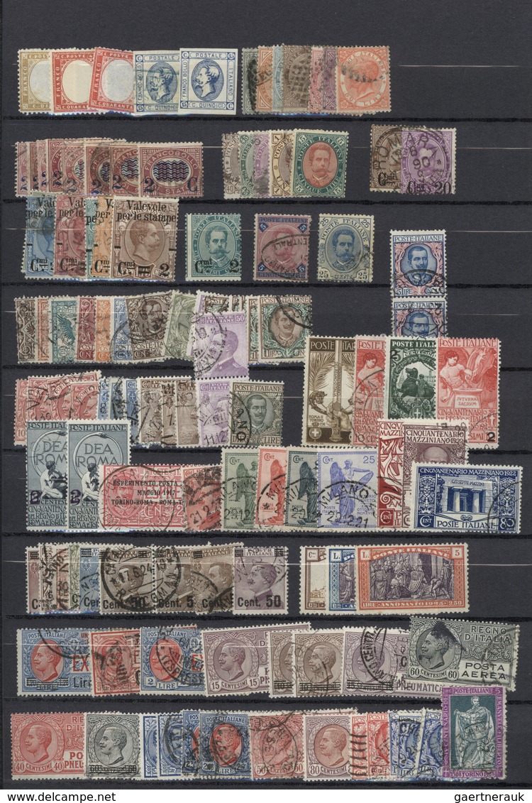 O/*/(*) Italien: 1861/1940 (ca.), Used And Mint Accumulation On Stocksheets, Some Better Stamps Noted, High - Marcophilie