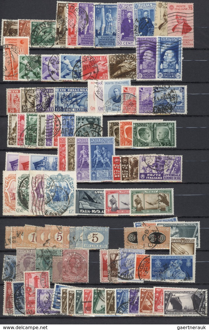 O/*/(*) Italien: 1861/1940 (ca.), Used And Mint Accumulation On Stocksheets, Some Better Stamps Noted, High - Marcophilie