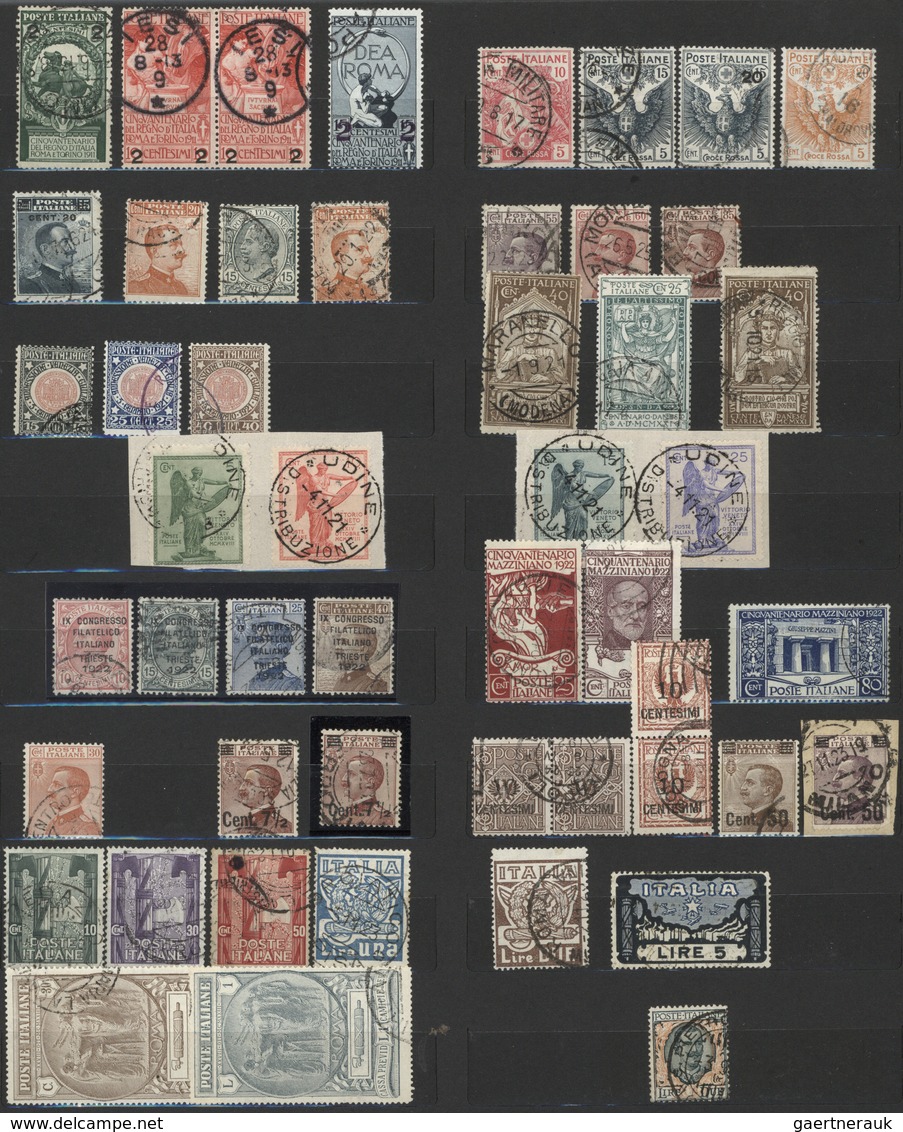 O Italien: 1862/1945: Advanced Used Collection In A Red SAFE Stockbook, With  Several Good Items, Sign - Marcofilie