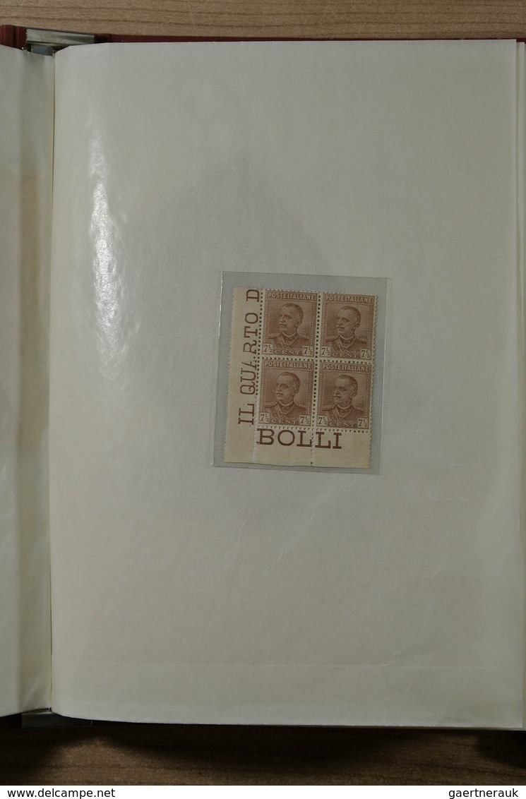 Italien: 1863/1980: Wonderful And Very Unusual Mint Never Hinged Collection In Blocs Of 4, Form The - Marcophilie