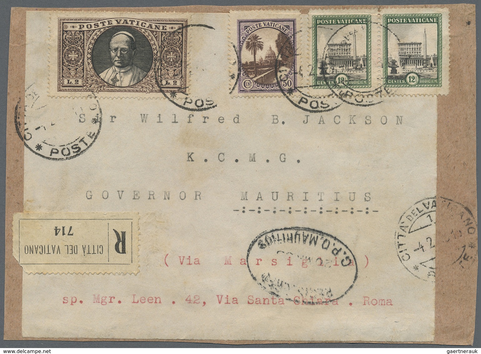 Br/GA Italien: 1871/1949, Italy/Area, Group Of Six Better Entires, E.g. 1871 Registered Cover, 1933 Vatica - Marcophilie