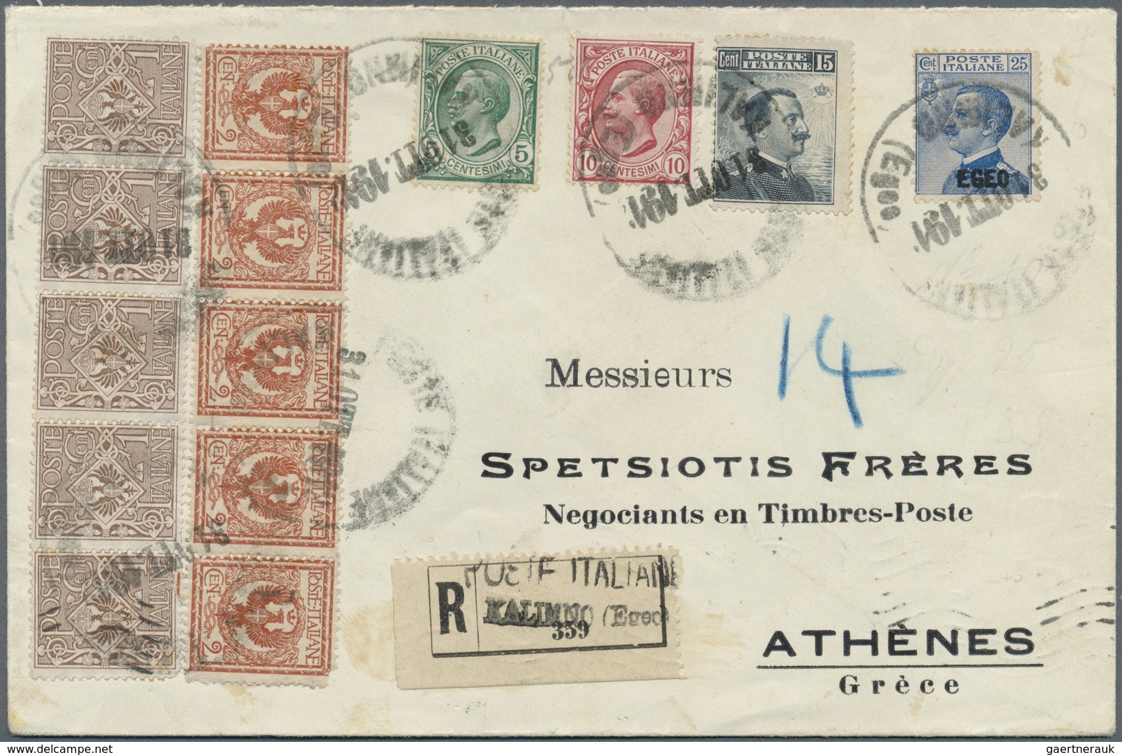 Br/GA Italien: 1871/1949, Italy/Area, group of six better entires, e.g. 1871 registered cover, 1933 Vatica