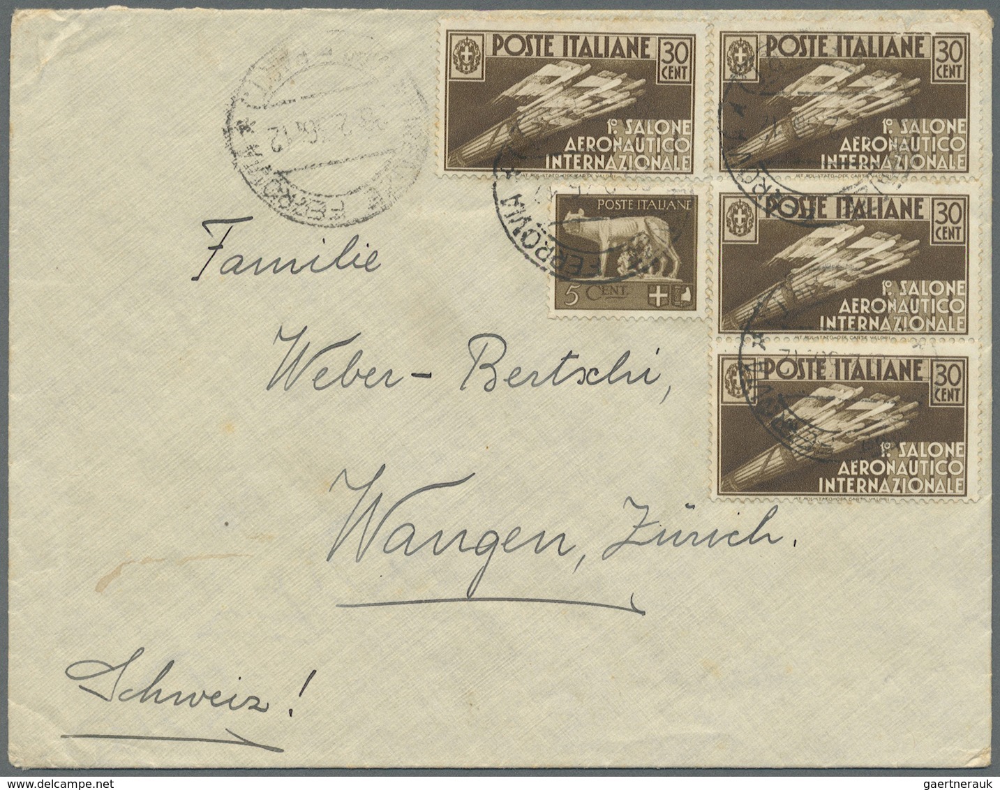 Br Italien: 1900/1945 235+ Letters, Post Cards, Post Forms (many Of Them Franked), Avis De Reception, . - Marcophilie