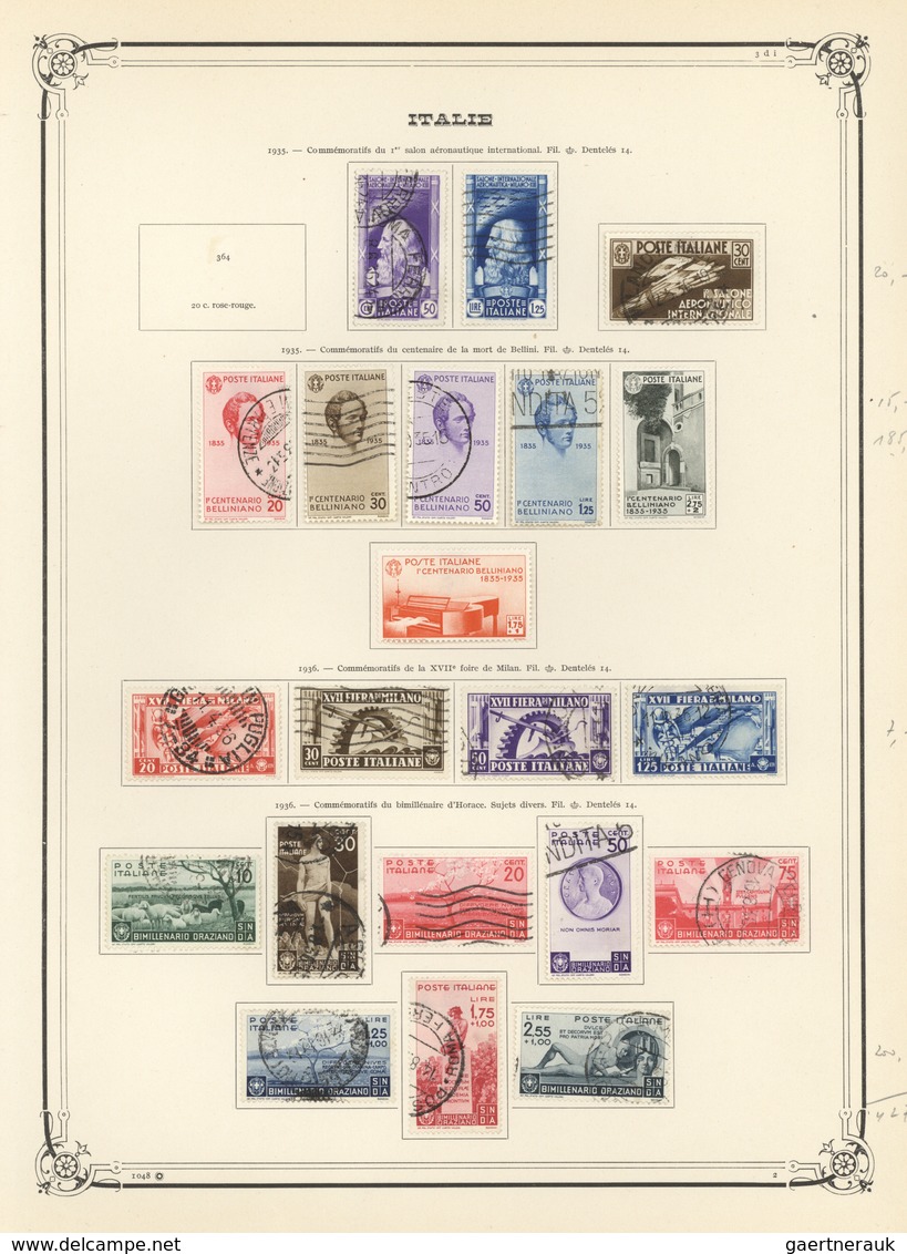 */O Italien: 1900/1950 (ca.), Mint And Used Collection On Yvert Pages, Comprising Many Interesting And B - Marcophilie