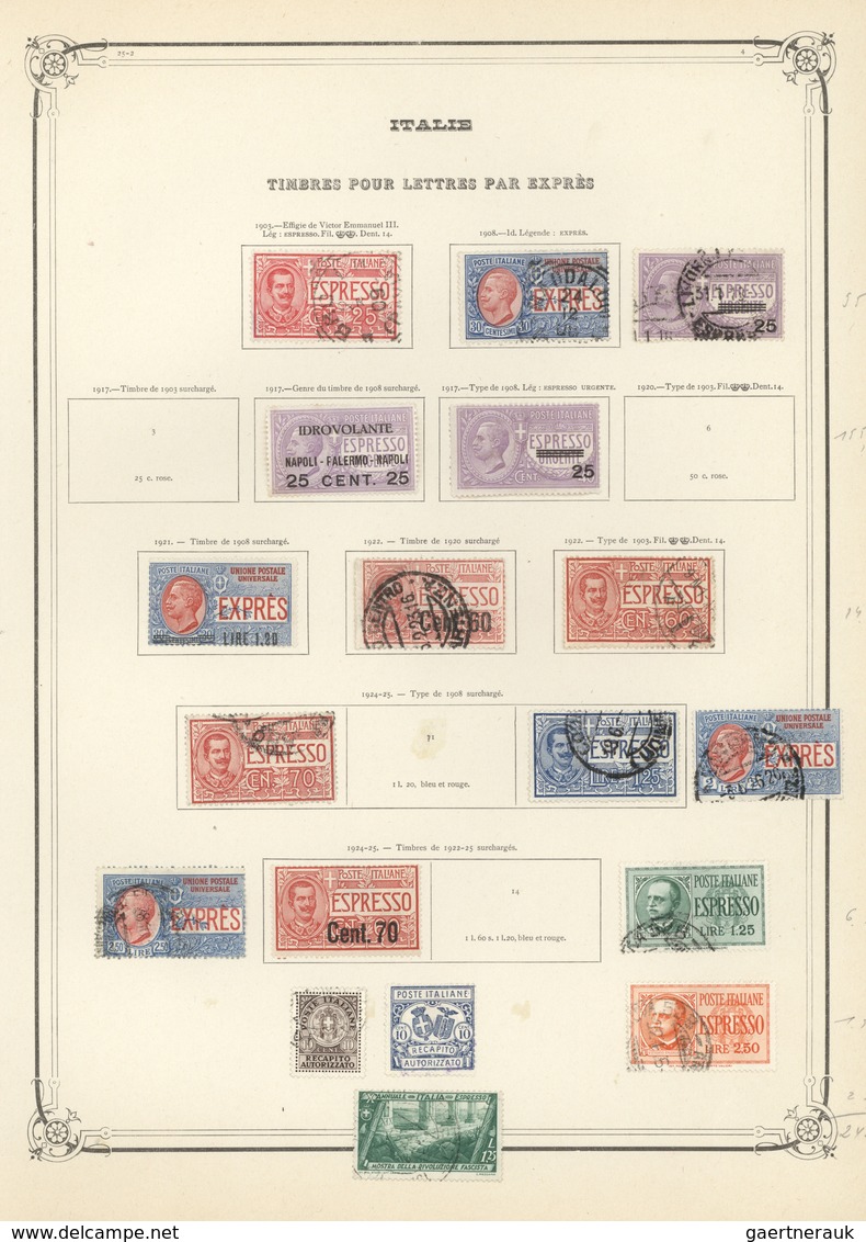 */O Italien: 1900/1950 (ca.), mint and used collection on Yvert pages, comprising many interesting and b