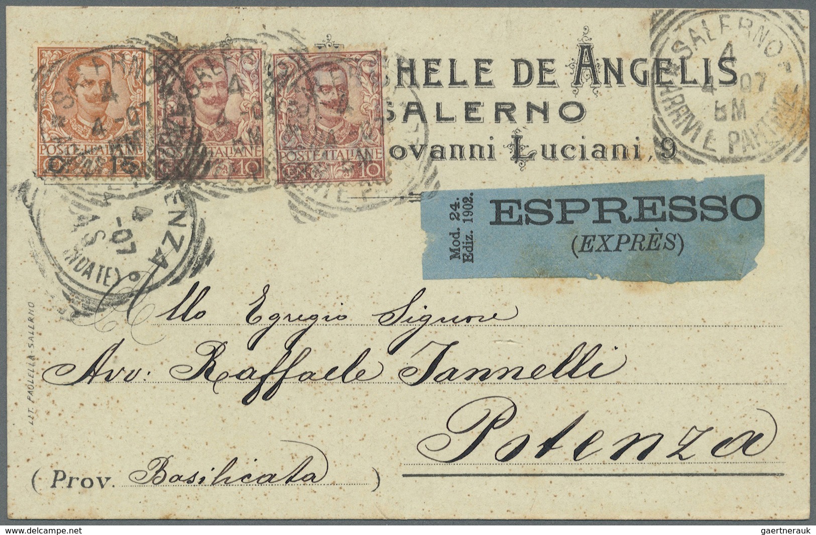 Br Italien: 1901/1930  Approx. 40 Letter With "Floreale" Stamps - Some On Decorative Cards But Also Som - Marcophilie