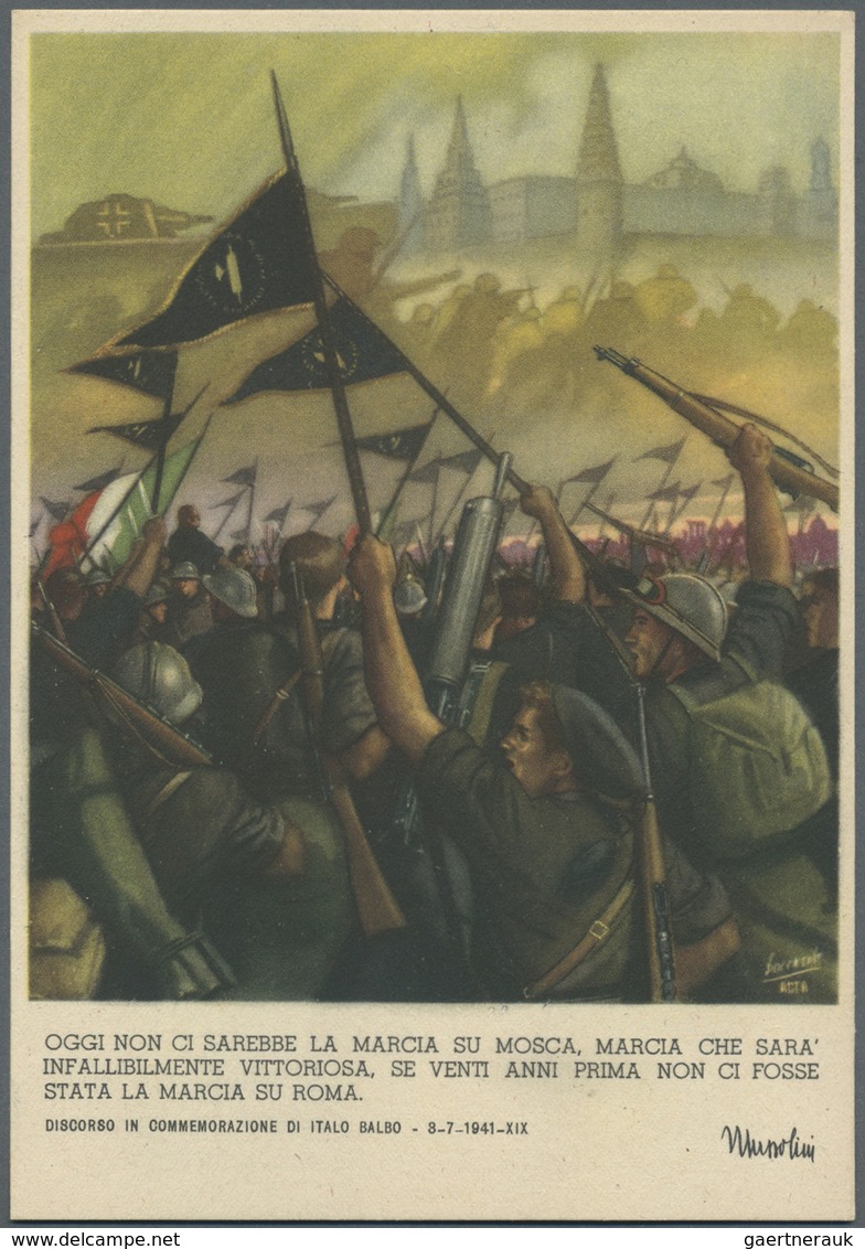 Italien: 1937 - 1942 (approx.), collection of over 215 unused propaganda cards with different repres