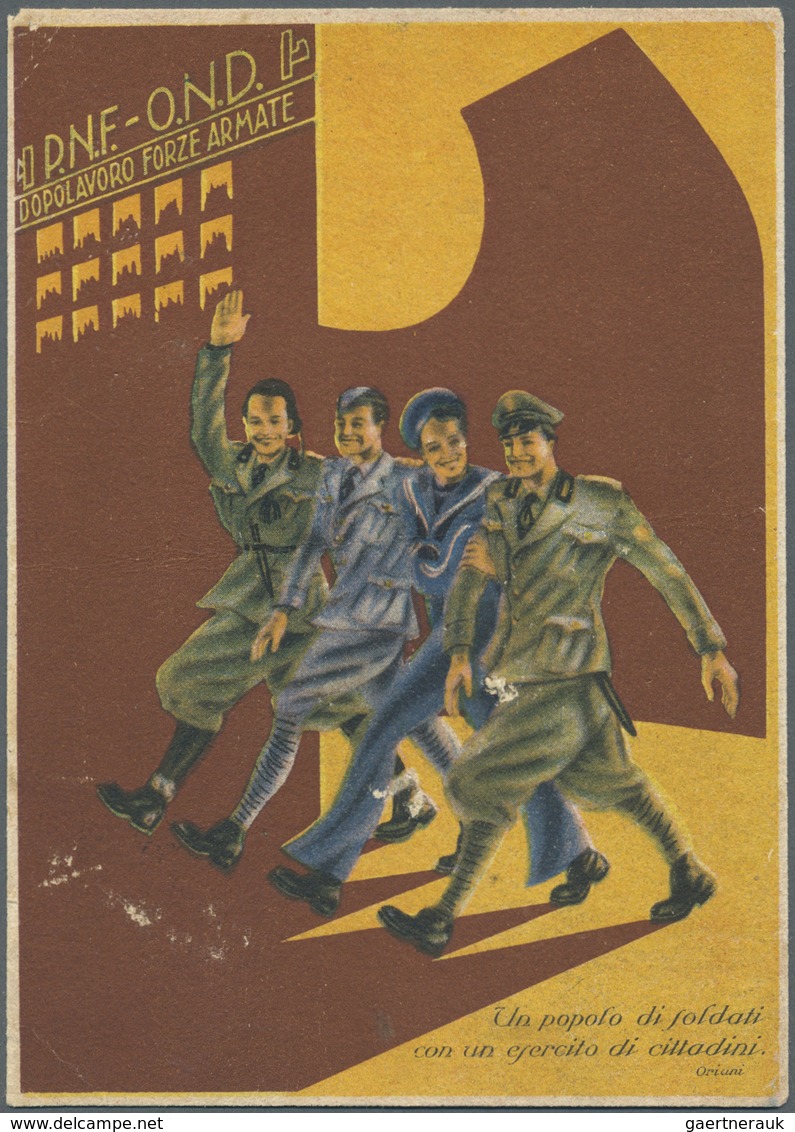 Italien: 1937 - 1942 (approx.), collection of over 215 unused propaganda cards with different repres