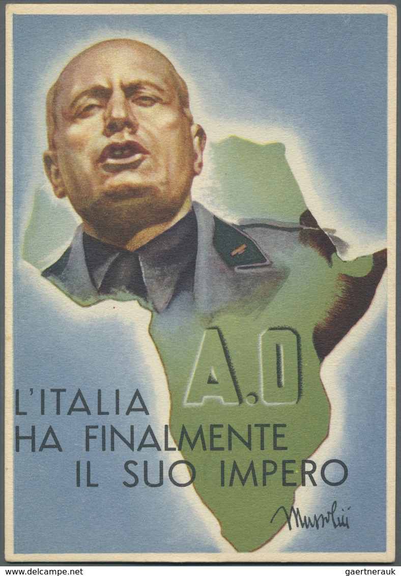 Italien: 1937 - 1942 (approx.), collection of over 215 unused propaganda cards with different repres