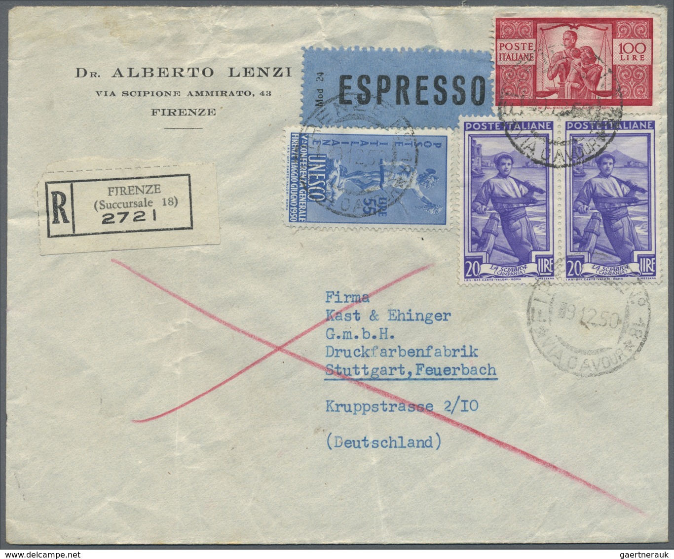 Br Italien: 1940/1951, Lot Of Apprx. 50 Commercial Covers To Germany, Some With (stronger) Postal Wear, - Marcophilie