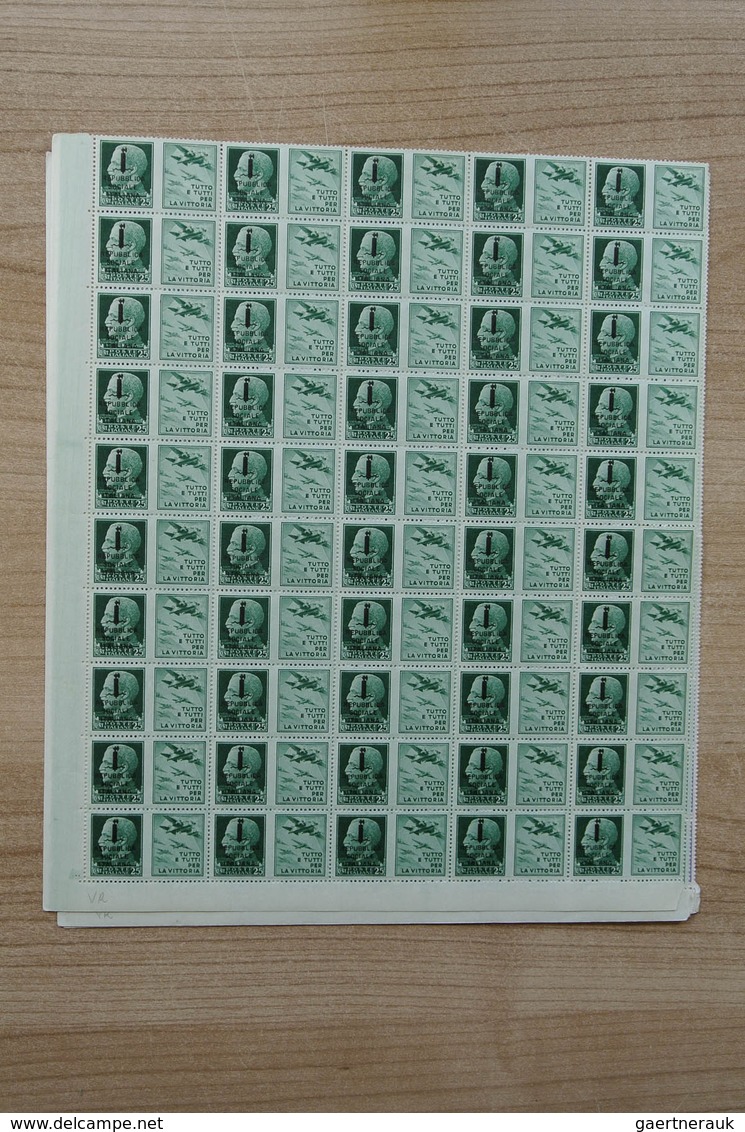Italien: 1945: Beautiful, somewhat specialised collection MNH sheets and sheerparts of Italy 1945 RS