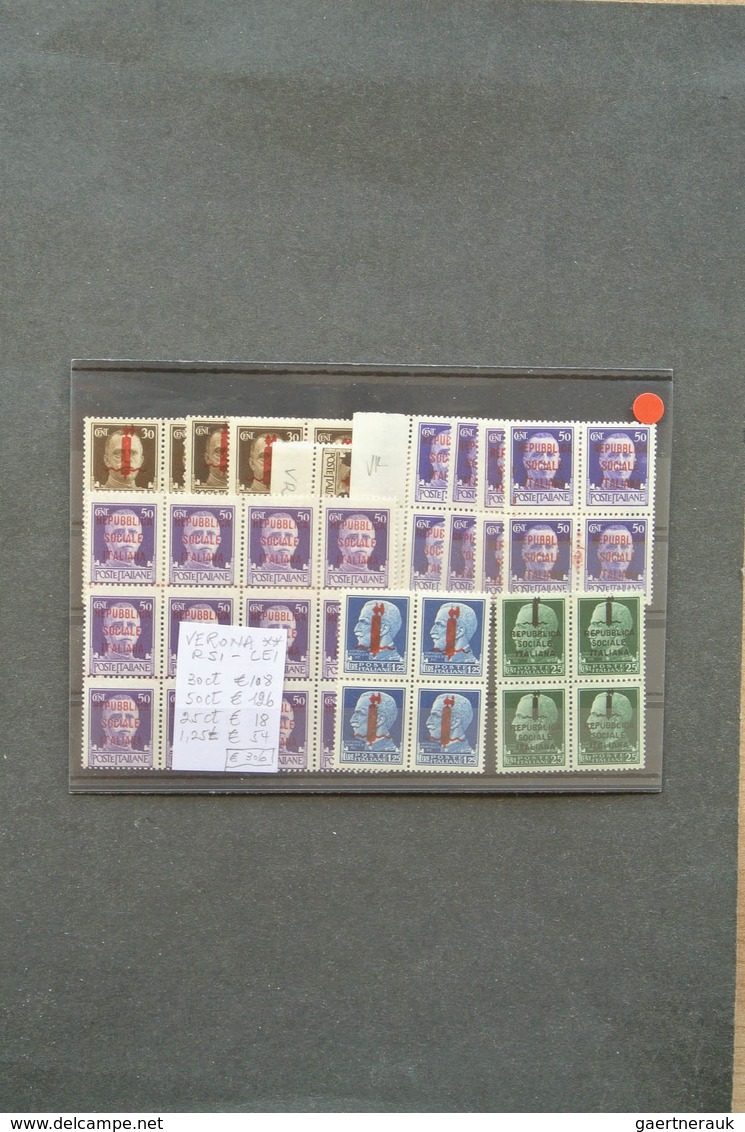 Italien: 1945: Beautiful, somewhat specialised collection MNH sheets and sheerparts of Italy 1945 RS