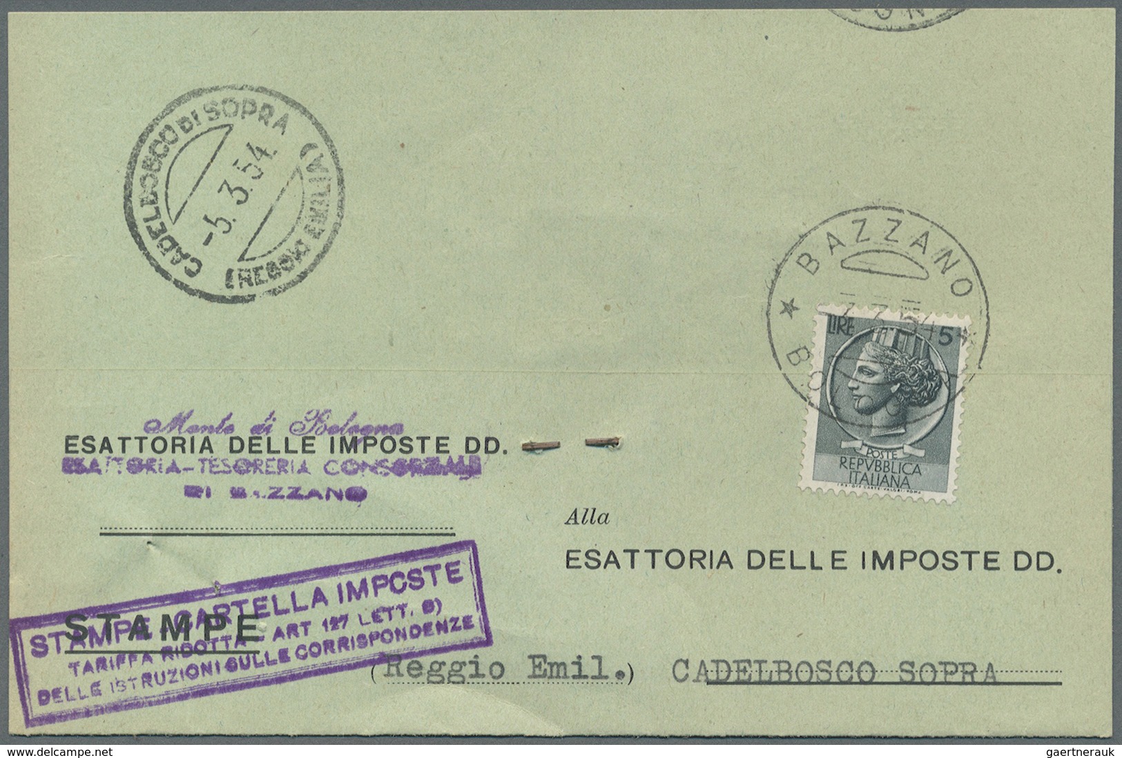 Br Italien: 1950/1980 (ca) 70 Letters/post Cards/Avisio Der Reception/Printed Matter/ ... All Single Fr - Marcophilie