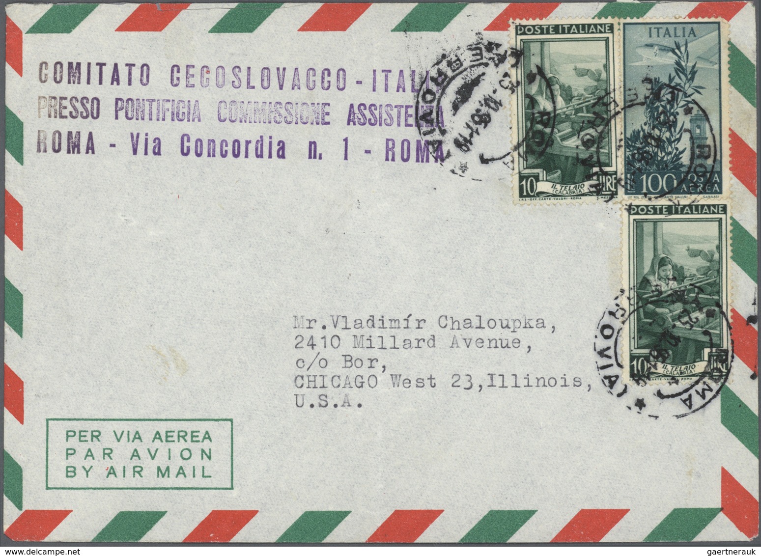 Br Italien: 1951/1954, Collection Of Apprx. 120 Commercial Entires Bearing Frankings "Italia Al Lavoro" - Marcophilie