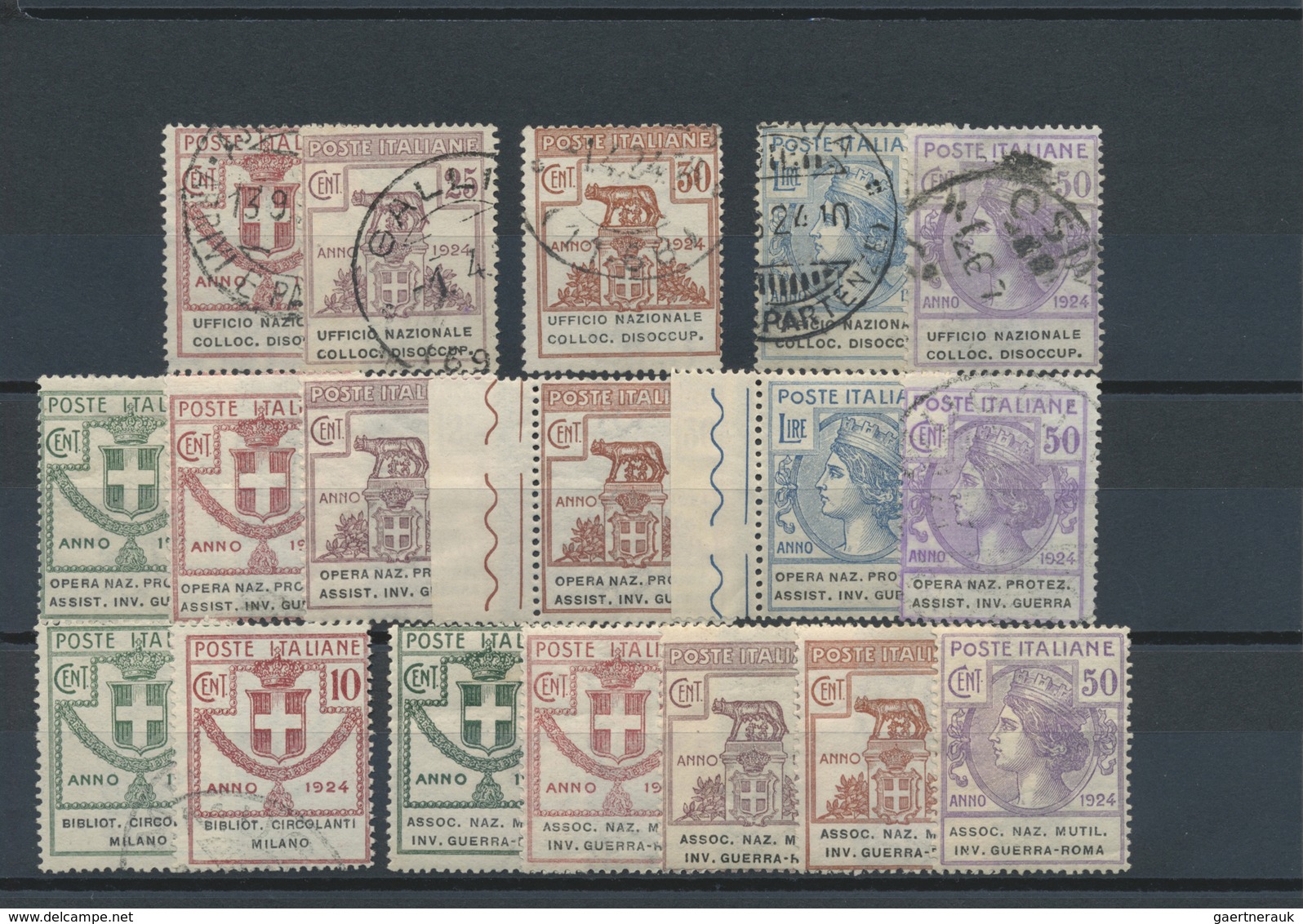 */O/** Italien - Portofreiheitsmarken: 1924, Mint And Used Lot Of 52 Stamps, E.g. Sass.nos. 23 And 33 Mint - Franchise