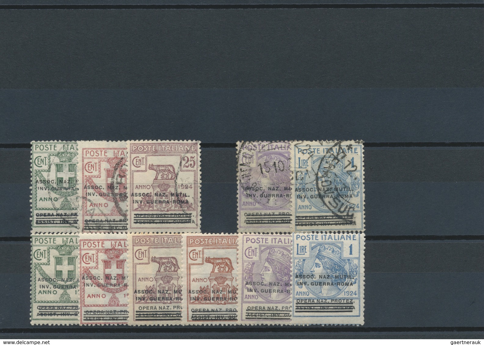 */O/** Italien - Portofreiheitsmarken: 1924, Mint And Used Lot Of 52 Stamps, E.g. Sass.nos. 23 And 33 Mint - Franchise