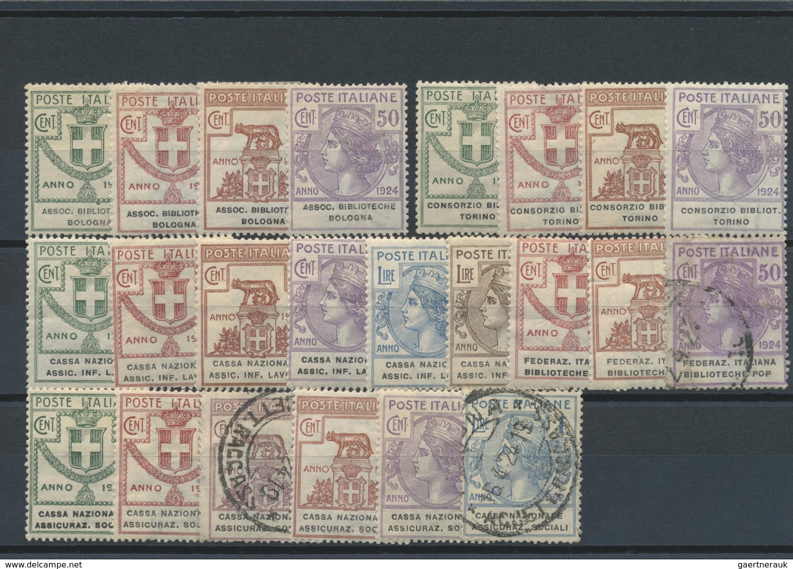 */O/** Italien - Portofreiheitsmarken: 1924, Mint And Used Lot Of 52 Stamps, E.g. Sass.nos. 23 And 33 Mint - Franchise