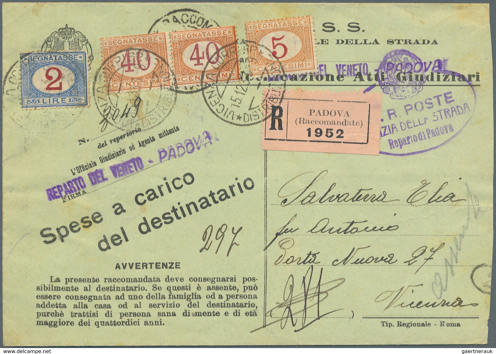 Br/Brfst Italien - Portomarken: 1883/1970 (ca) 80+ covers with porto stamps - a huge part of them "used as re