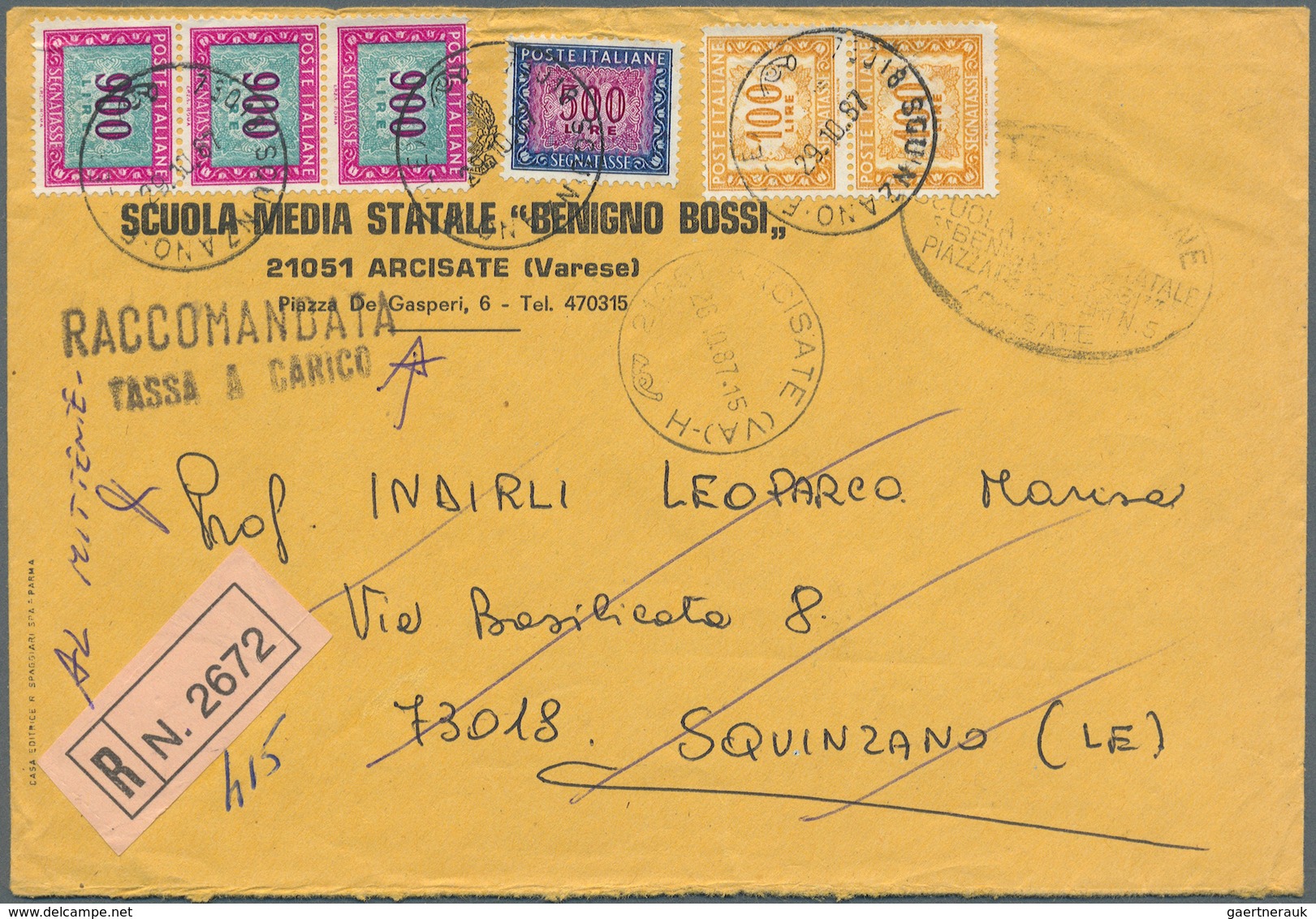 Br/Brfst Italien - Portomarken: 1883/1970 (ca) 80+ covers with porto stamps - a huge part of them "used as re