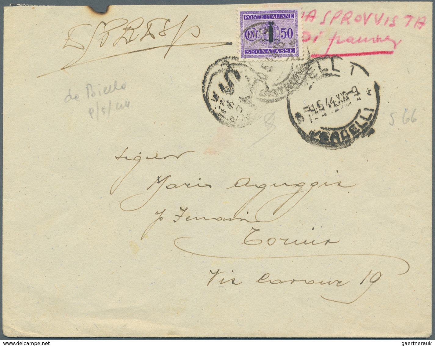 Br/Brfst Italien - Portomarken: 1883/1970 (ca) 80+ covers with porto stamps - a huge part of them "used as re