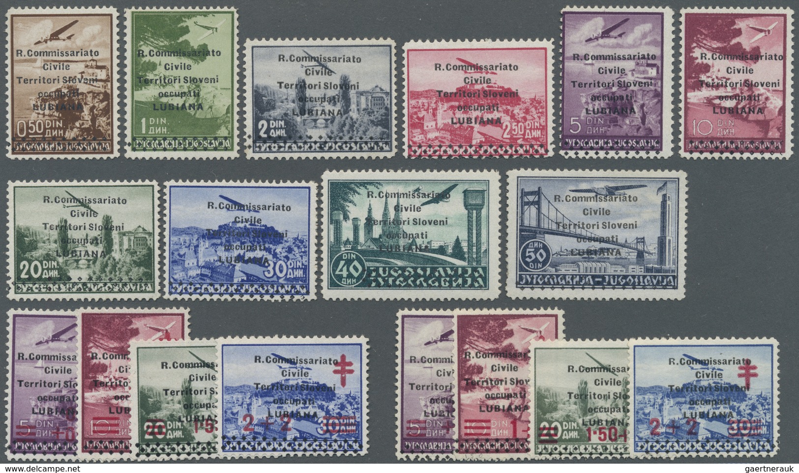 **/* Italienische Besetzung 1941/43 - Montenegro: 1941/1943, Lot Of Some Issues On Stockcards Incl. Miche - Montenegro