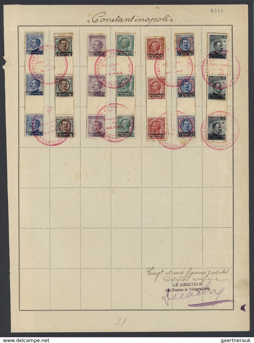 Brfst Italienische Post In Der Levante: 1909, 10 Pa To 20 Pia With Imprint „Constantinople”, Three Complet - Emissions Générales