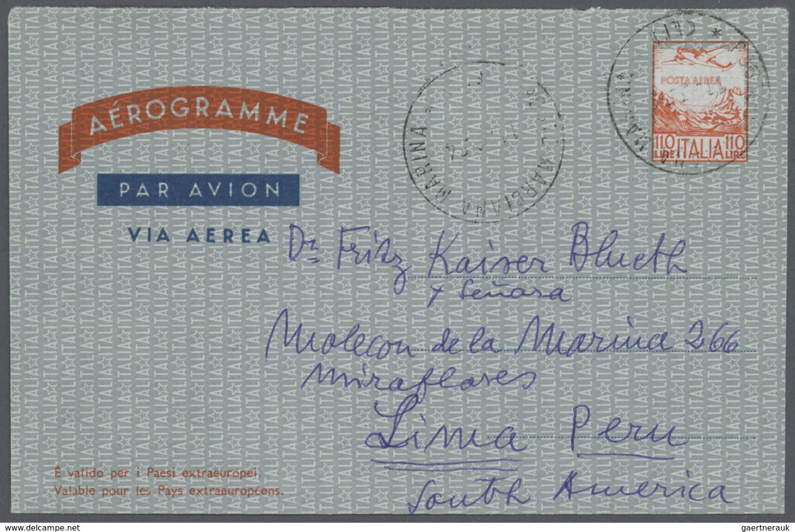 GA Italien - Ganzsachen: 1952/1989 (ca.), Bestand Von Ca. 640 Ungebrauchten Und Gebrauchten AEROGRAMMEN - Interi Postali