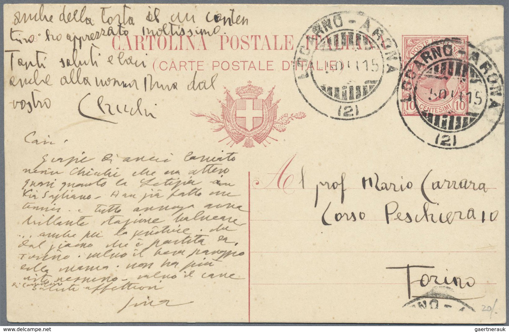 Br Italien - Stempel: 1882/1932, Small But Interesting Lot Of 11 Postcards All Bearing Lago Maggiore Sh - Marcophilia