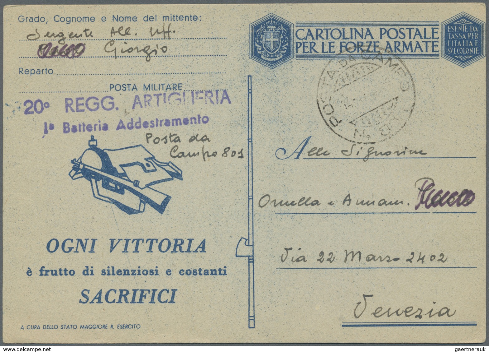 Br Italien - Besonderheiten: 1944/1945, 10 Belege, Dabei "POSTA DA CAMPO", Deutsche Feldpost Nach Itali - Non Classés