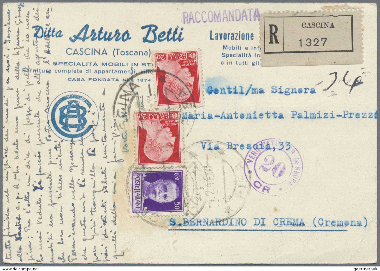 Br Italien - Besonderheiten: 1944, 14 Fieldpost Letters Of Italians Serving In The German Wehrmacht Inc - Non Classés