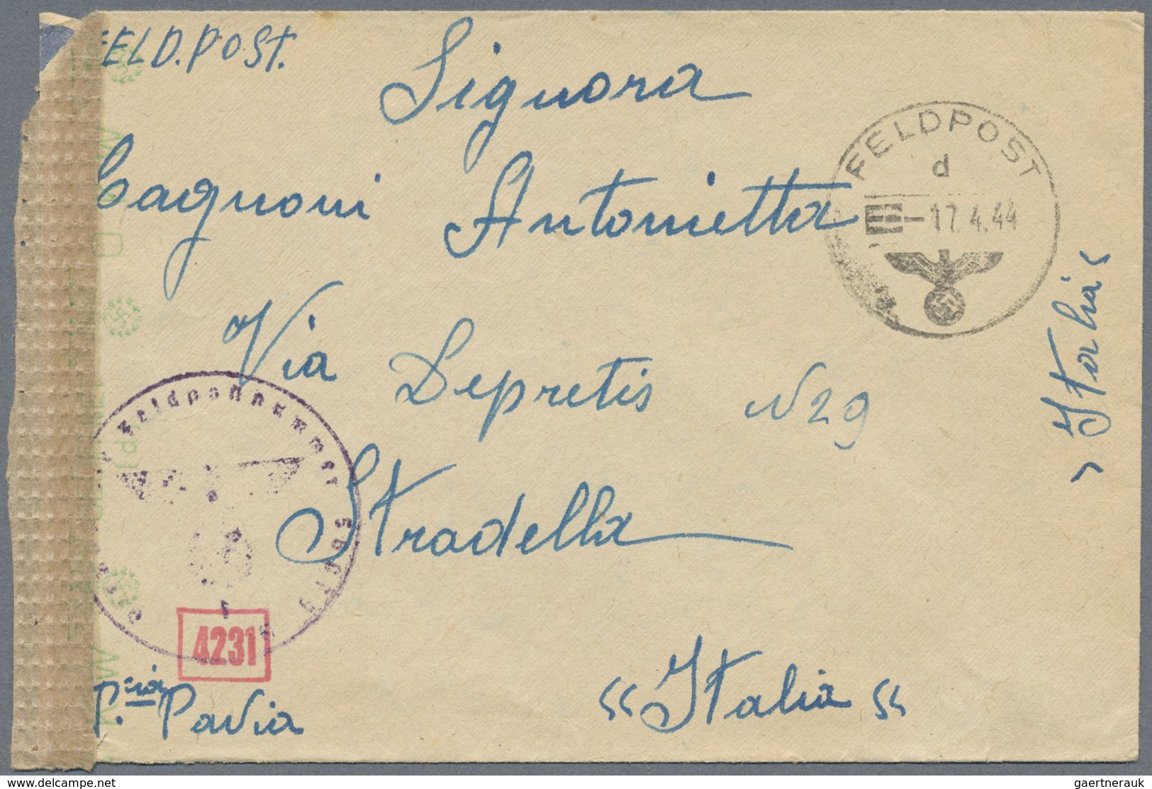 Br Italien - Besonderheiten: 1944, 14 Fieldpost Letters Of Italians Serving In The German Wehrmacht Inc - Non Classés