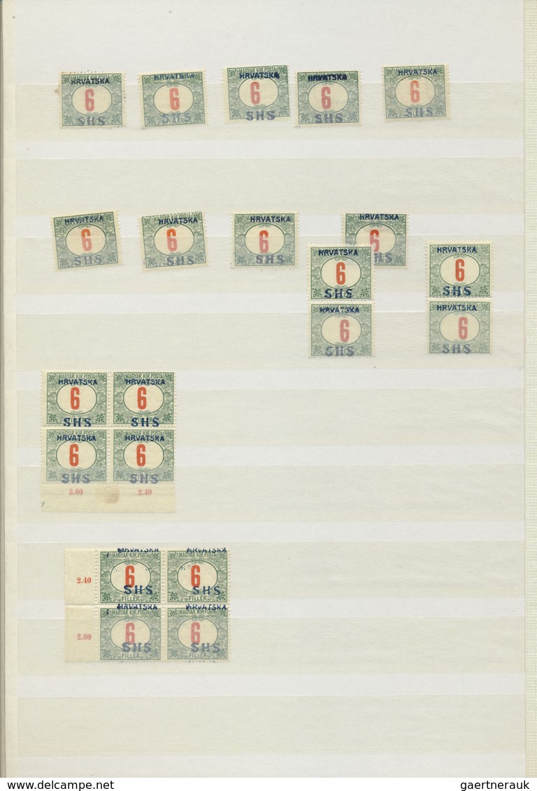*/**/O/Brfst Jugoslawien: 1918, Issues for Croatia, SHS overprints on Hungary, comprising apprx. 1.600 stamps inc