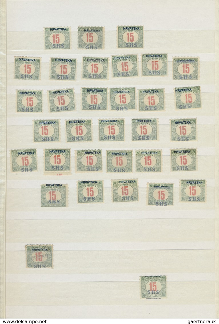 */**/O/Brfst Jugoslawien: 1918, Issues for Croatia, SHS overprints on Hungary, comprising apprx. 1.600 stamps inc