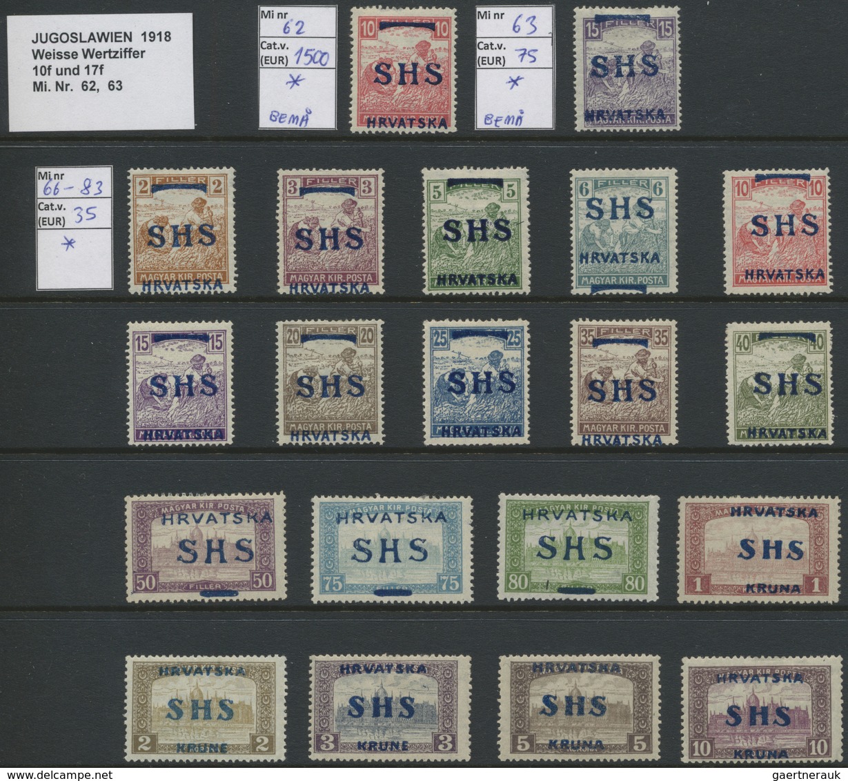 **/* Jugoslawien: 1918-1969: Mint Collection Of Mostly Complete Issues, From 1918 'Issue For Croatia' 10f - Lettres & Documents