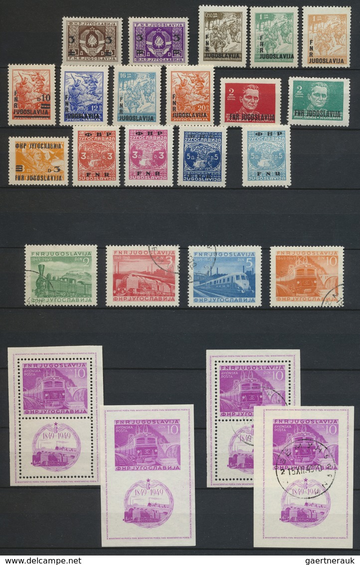 O/* Jugoslawien: 1918/1961, Mint And Used Collection/accumulation In Three Albums, Incl. Some Better Pos - Storia Postale